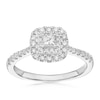 Thumbnail Image 1 of Engagement Ring Platinum Cushion Double Halo 0.50ct Diamond Ring