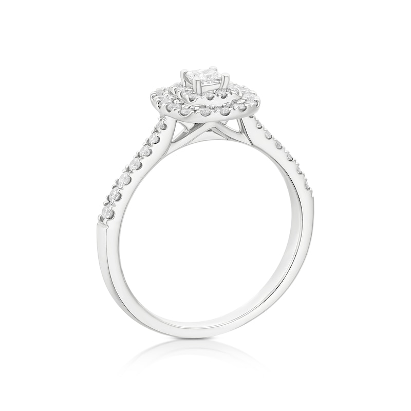 Main Image 3 of Engagement Ring Platinum Cushion Double Halo 0.50ct Diamond Ring