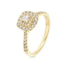 Thumbnail Image 2 of Engagement Ring 9ct Yellow Gold Cushion Double Halo 0.50ct Diamond Ring