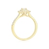 Thumbnail Image 3 of Engagement Ring 9ct Yellow Gold Cushion Double Halo 0.50ct Diamond Ring