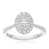 Thumbnail Image 1 of Engagement Ring Platinum Oval Double Halo 0.50ct Diamond Ring