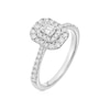 Thumbnail Image 2 of Engagement Ring Platinum Emerald Double Halo 0.50ct Diamond Ring