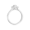 Thumbnail Image 3 of Engagement Ring Platinum Emerald Double Halo 0.50ct Diamond Ring