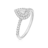 Thumbnail Image 2 of 9ct White Gold Pear Shaped Double Halo 0.40ct Diamond Ring