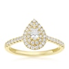 Thumbnail Image 1 of 9ct Yellow Gold Pear Shaped Double Halo 0.40ct Diamond Ring