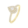 Thumbnail Image 2 of 9ct Yellow Gold Pear Shaped Double Halo 0.40ct Diamond Ring