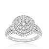 Thumbnail Image 1 of 9ct White Gold Double Halo Cluster 1ct Diamond Ring