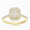 Thumbnail Image 1 of 9ct Yellow Gold Cluster Stone Set Shoulders 0.50ct Diamond Ring