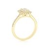 Thumbnail Image 3 of 9ct Yellow Gold Cluster Stone Set Shoulders 0.50ct Diamond Ring