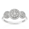 Thumbnail Image 1 of 9ct White Gold Round Trilogy Cluster 0.40ct Diamond Ring