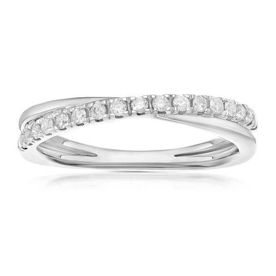 9ct White Gold Crossover Eternity 0.20ct Diamond Ring