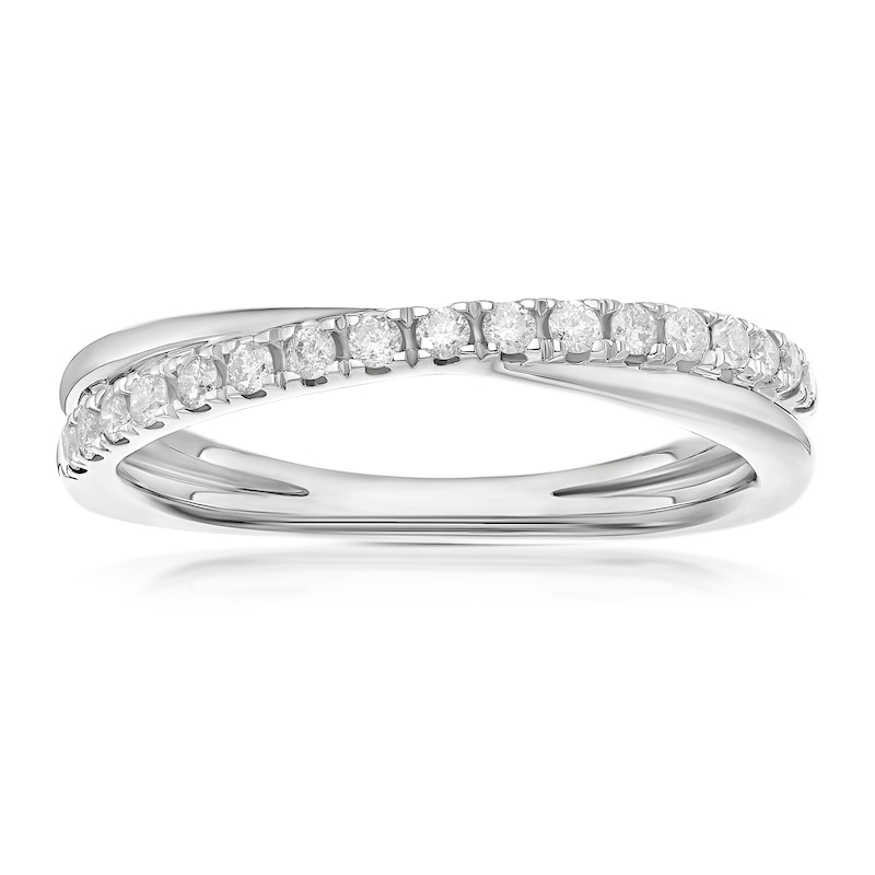 Main Image 1 of 9ct White Gold Crossover Eternity 0.33ct Diamond Ring
