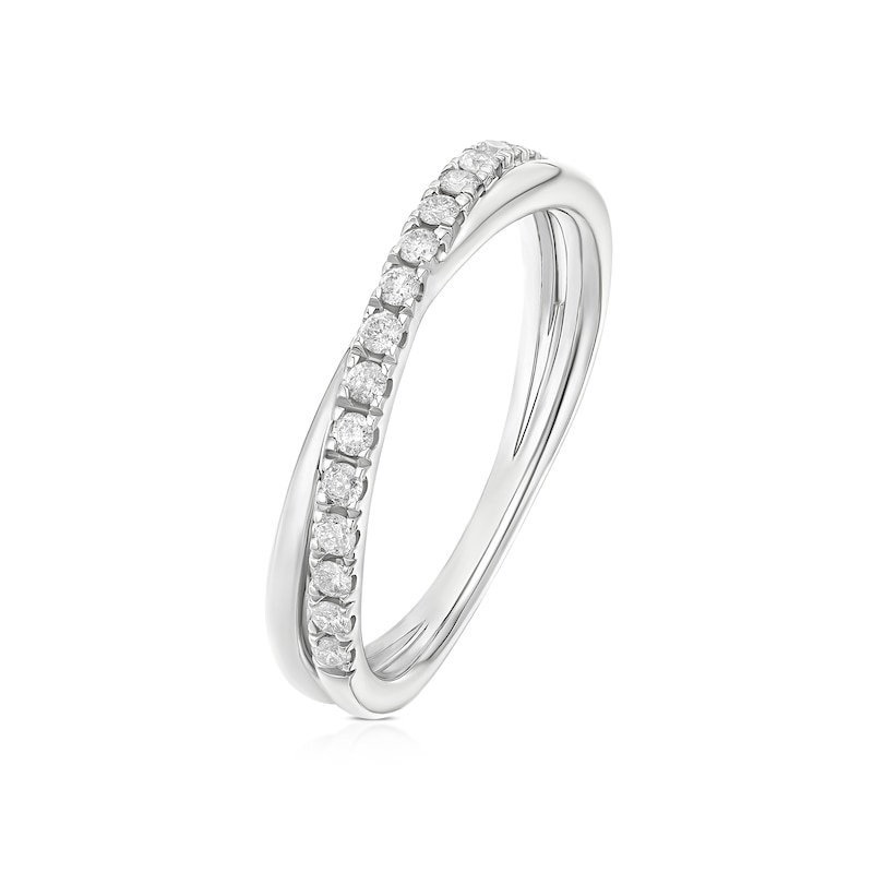 Main Image 2 of 9ct White Gold Crossover Eternity 0.33ct Diamond Ring