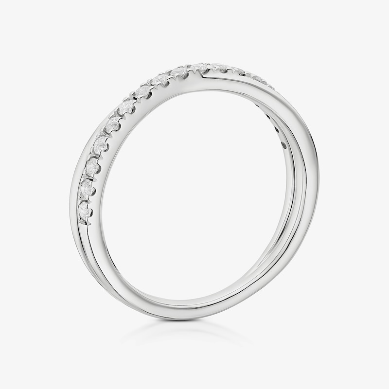Main Image 3 of 9ct White Gold Crossover Eternity 0.33ct Diamond Ring