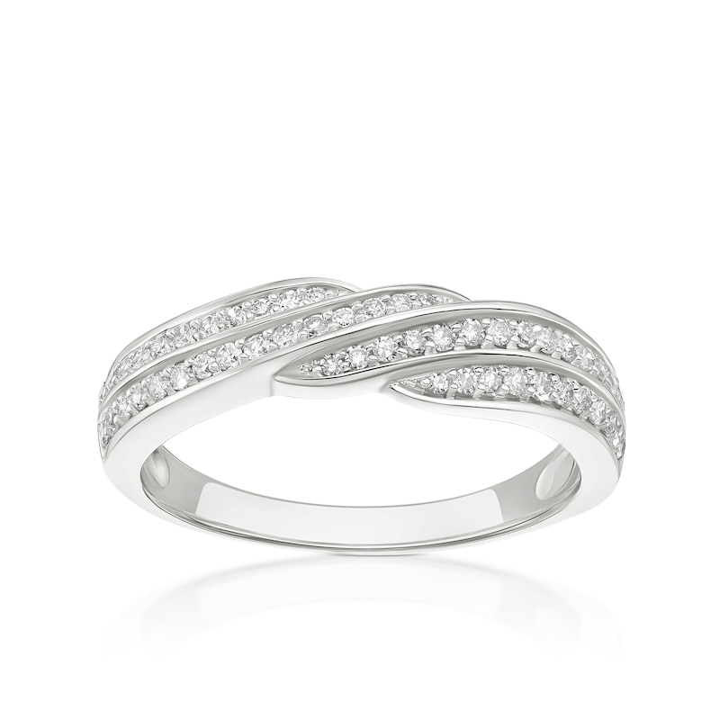 Main Image 1 of 14ct White Gold Eternity Twist 0.25ct Diamond Ring