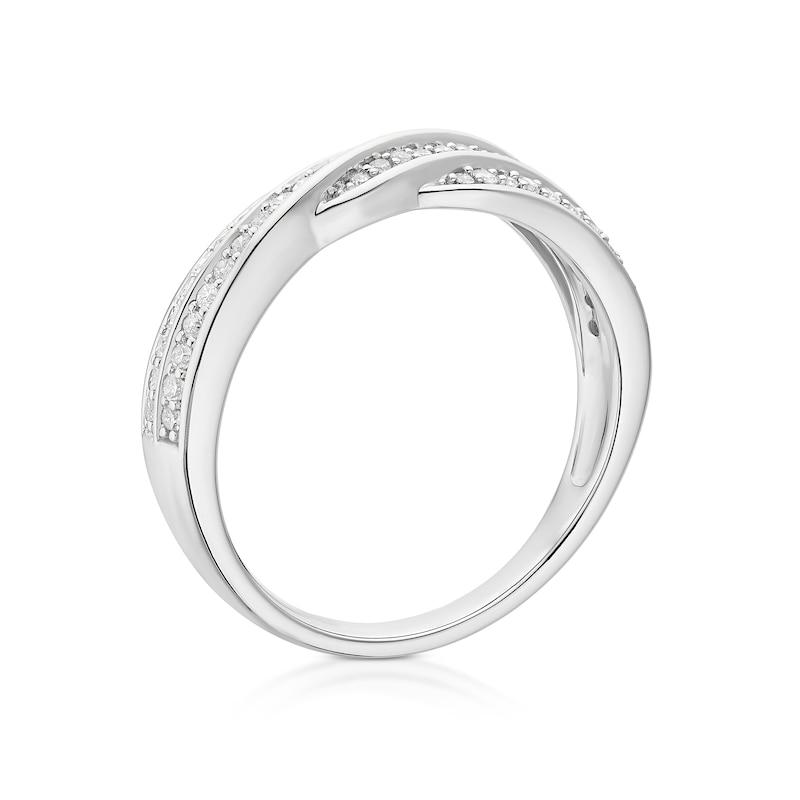 Main Image 3 of 14ct White Gold Eternity Twist 0.25ct Diamond Ring