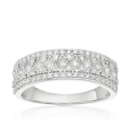 14ct White Gold Multi Row Eternity 0.50ct Diamond Ring