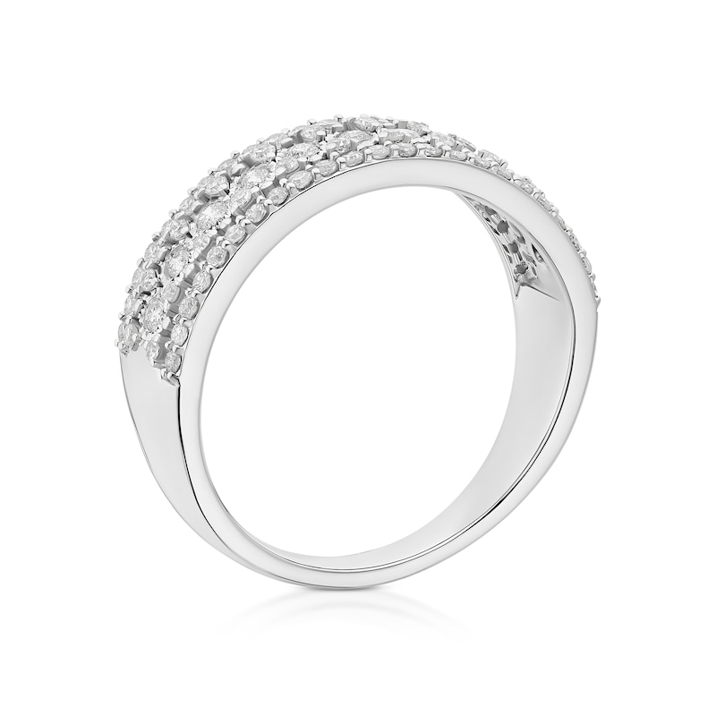 Main Image 3 of 14ct White Gold Multi Row Eternity 0.50ct Diamond Ring