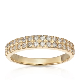 14ct Yellow Gold Double Row Eternity 0.46ct Diamond Ring