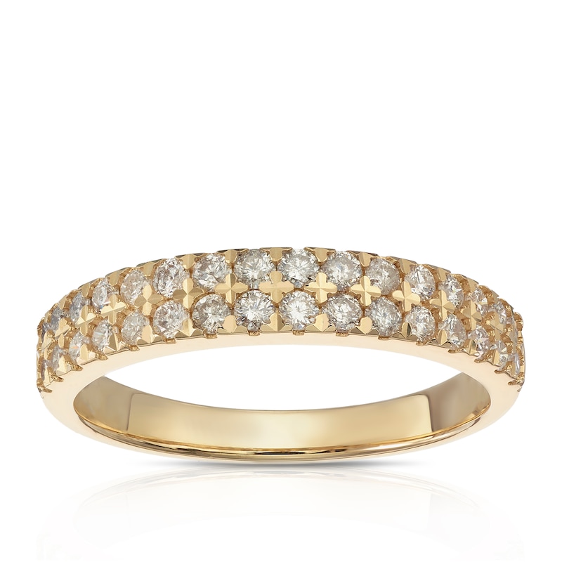 Main Image 1 of 14ct Yellow Gold Double Row Eternity 0.46ct Diamond Ring