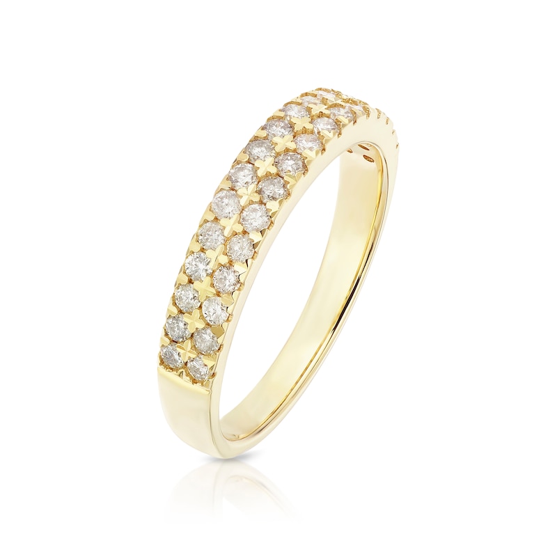 Main Image 2 of 14ct Yellow Gold Double Row Eternity 0.46ct Diamond Ring