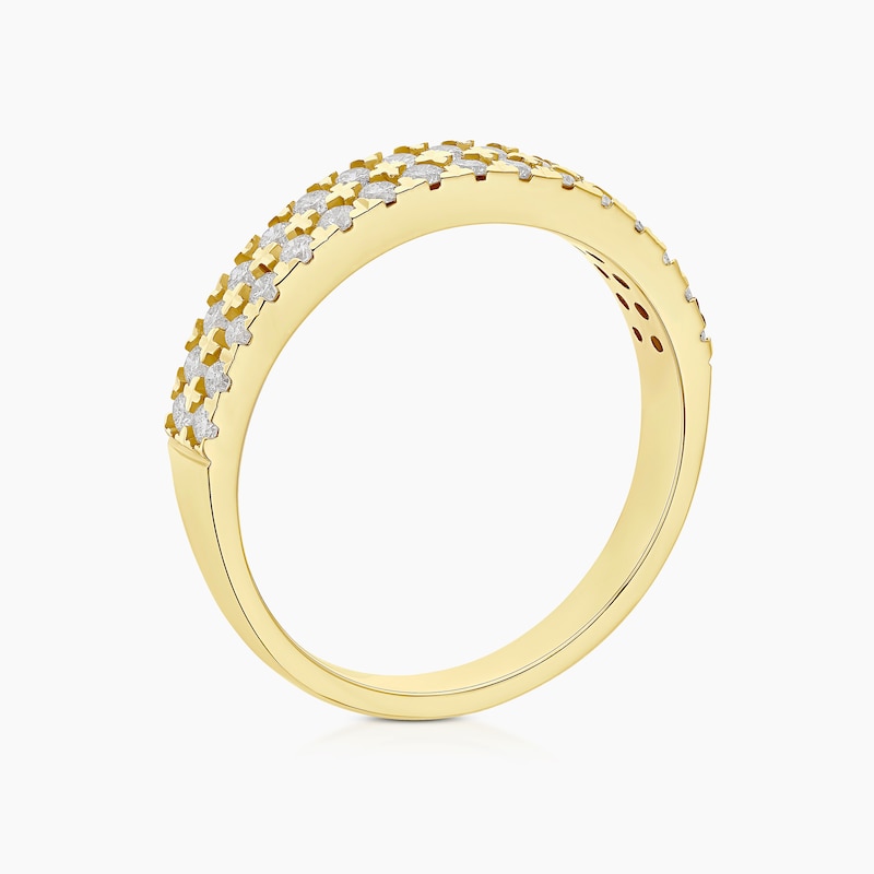 Main Image 3 of 14ct Yellow Gold Double Row Eternity 0.46ct Diamond Ring