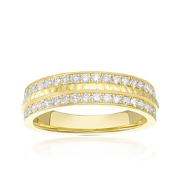 9ct Yellow Gold Double Row Eternity 0.50ct Diamond Ring