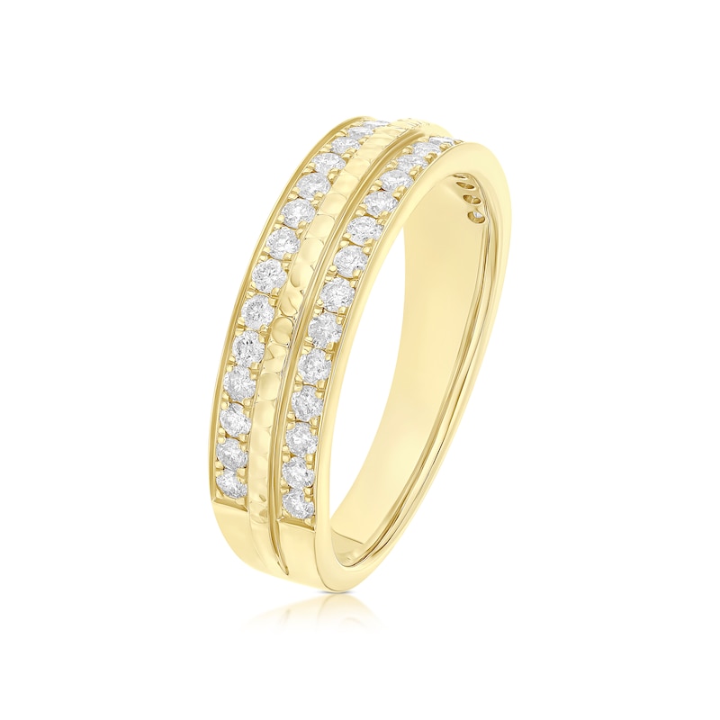 Main Image 2 of 9ct Yellow Gold Double Row Eternity 0.50ct Diamond Ring
