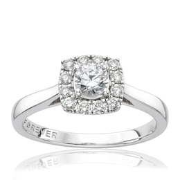 Engagement Ring The Forever Diamond 18ct White Gold 0.50ct Total Ring