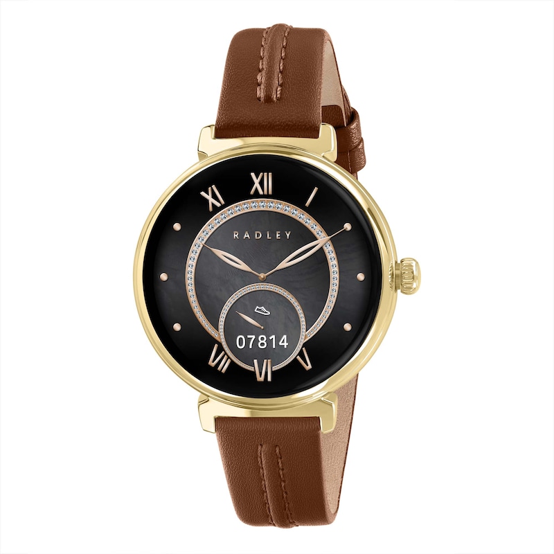 Main Image 1 of Radley Series 48 Women's Amoled Black Dial Congac Leather Strap Smartwatch