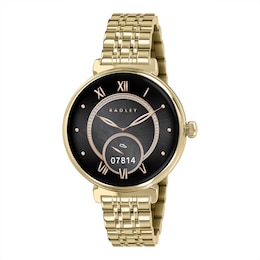 Radley Series 48 Women's Amoled Black Dial Gold Tone Stainless Steel Bracelet Smartwatch