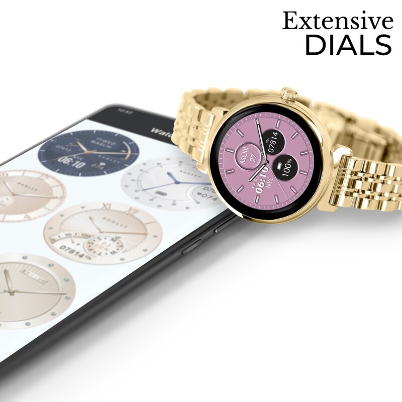 Main Image 4 of Radley Series 48 Women's Amoled Black Dial Gold Tone Stainless Steel Bracelet Smartwatch