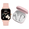 Thumbnail Image 1 of Radley Series 56 Women's Black Dial Pink Silicone Strap Smartwatch with True Wireless Earphones
