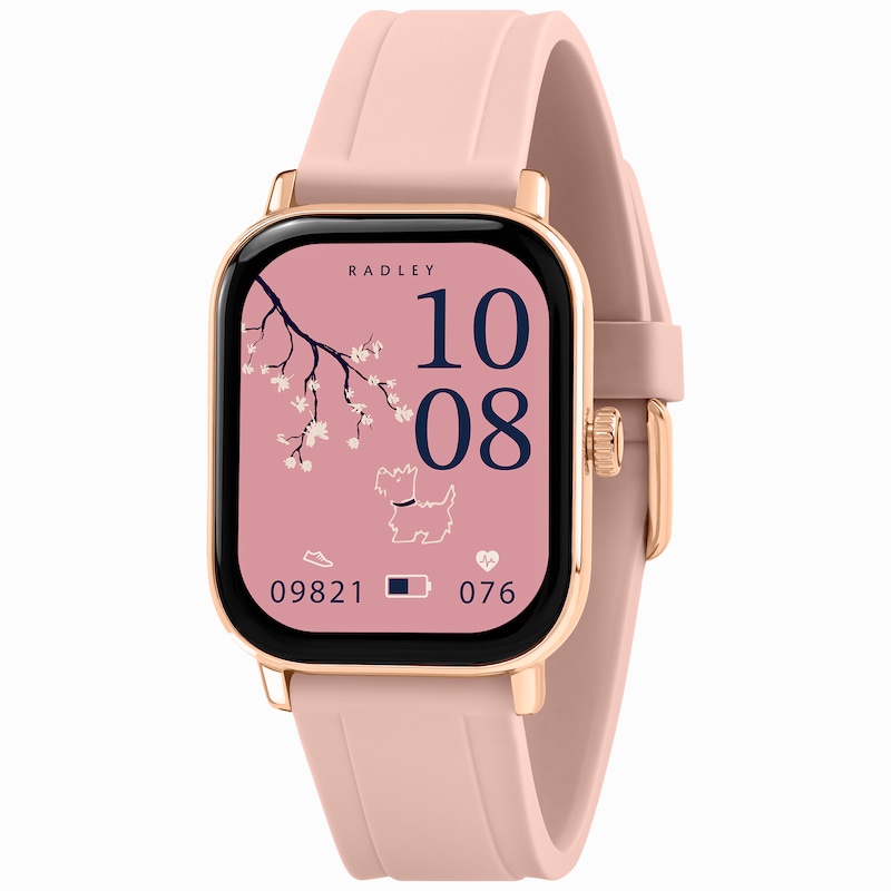 Main Image 2 of Radley Series 56 Women's Black Dial Pink Silicone Strap Smartwatch with True Wireless Earphones