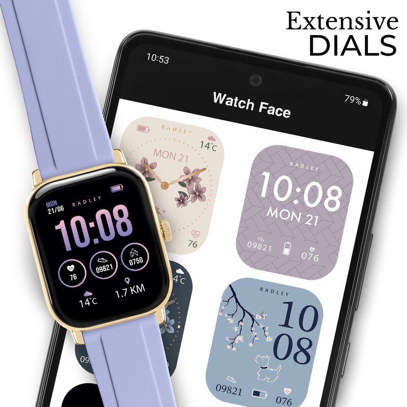 Main Image 3 of Radley Series 56 Women's Black Dial Uniform Blue Silicone Strap Smartwatch