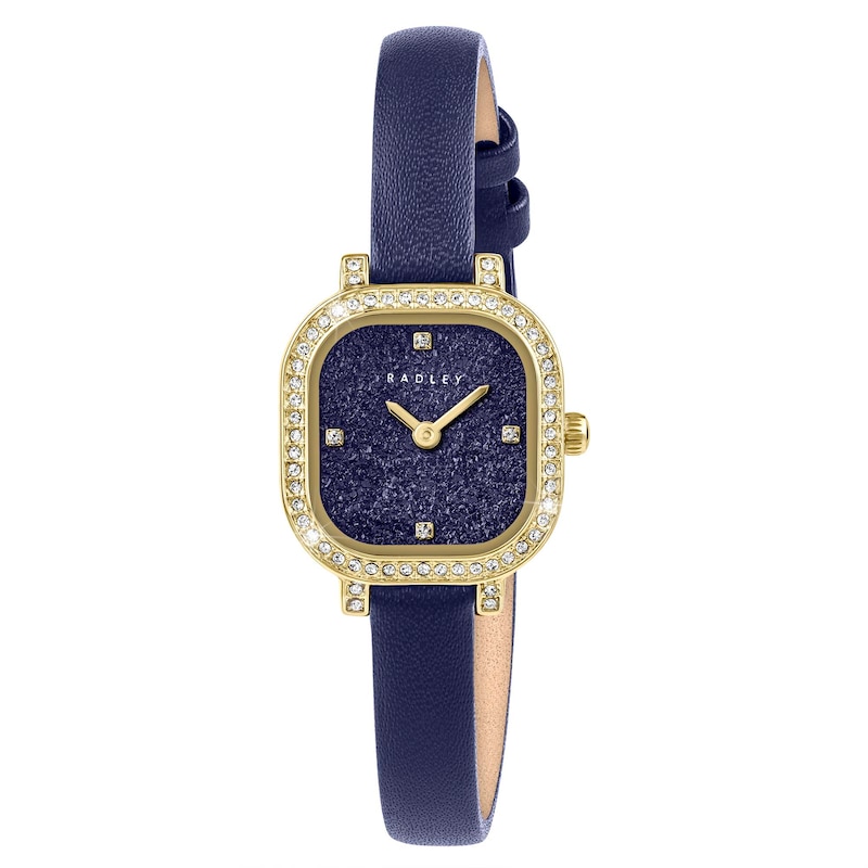 Main Image 1 of Radley Women's Blue Dial Crystal Accented Ink Navy Leather Strap Watch