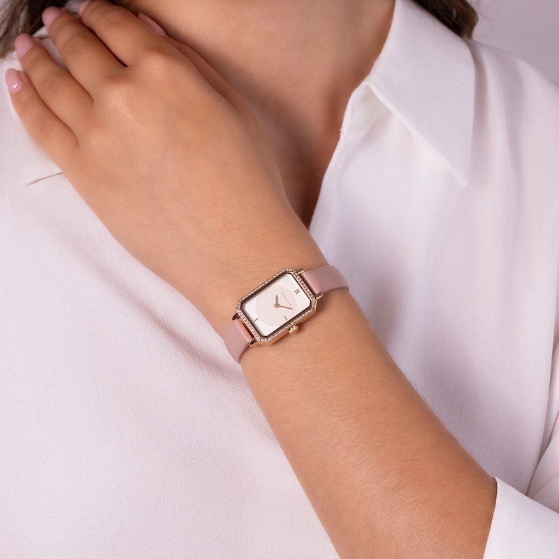 Main Image 2 of Radley Women's Rose Gold Dial Crystal Set Pink Leather Strap Watch