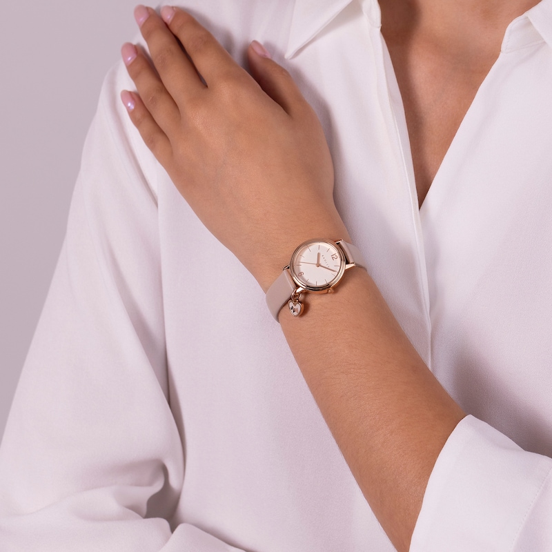 Main Image 3 of Radley Women's Rose Gold Dial Heart Charm Porcini Leather Strap Watch