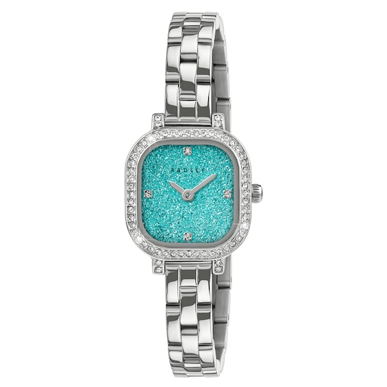 Radley Women's Blue Dial Crystal Set Silver Tone Bracelet Watch