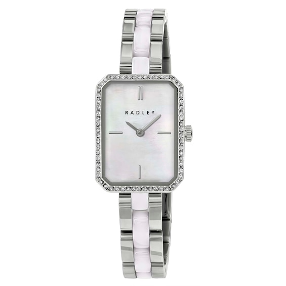 Radley Womens Mother of Pearl Dial Crystal Set Stainless Ste