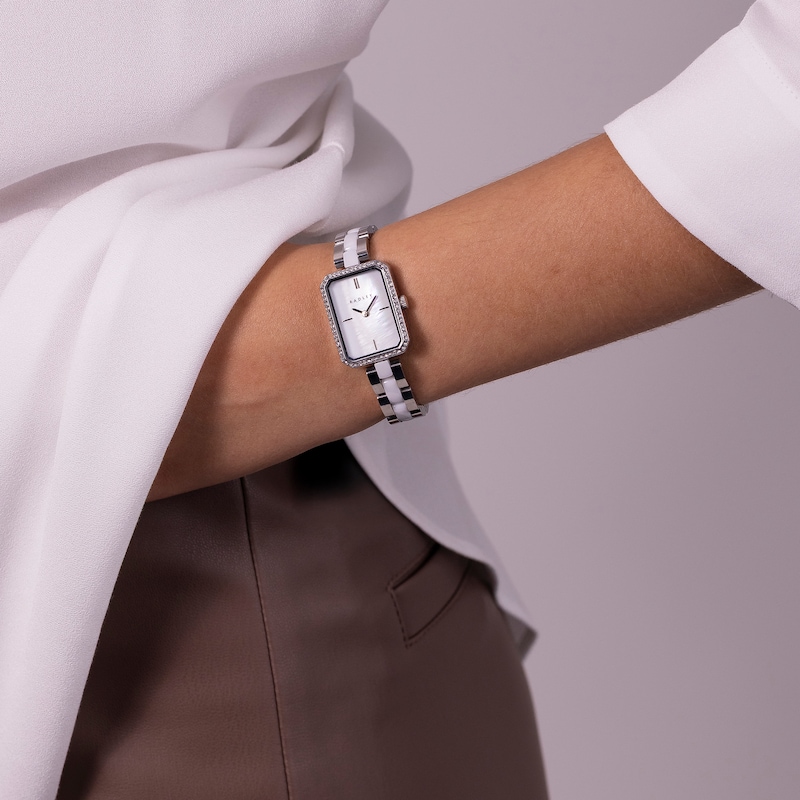 Main Image 2 of Radley Women's Mother of Pearl Dial Crystal Set Stainless Steel & Ceramic Link Bracelet Watch