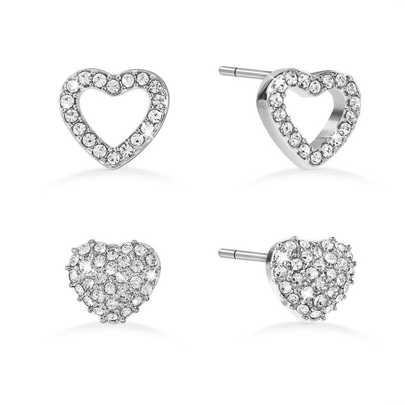 Main Image 2 of Radley Stone Set Pink Mother Of Pearl Dial Bracelet Watch & Twinpack Stone Set Heart Earrings Set