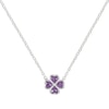 Thumbnail Image 1 of Radley Sterling Silver Cubic Zirconia Purple Heart Flower Necklace