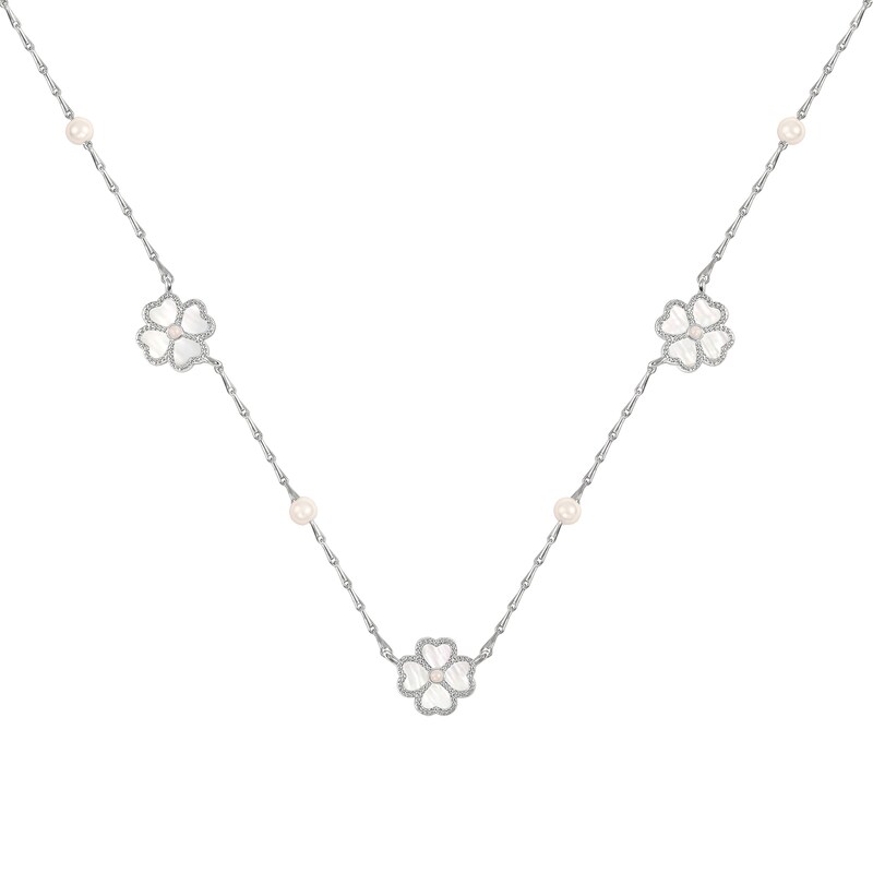 Main Image 1 of Radley Silver Plated Mother Of Pearl Heart Flower Friendship Necklace