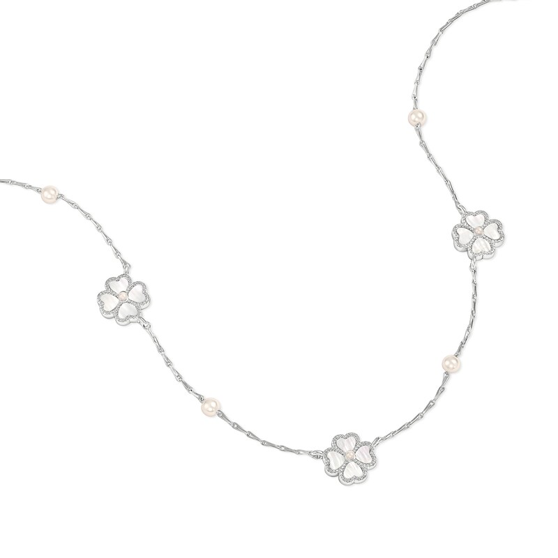 Main Image 2 of Radley Silver Plated Mother Of Pearl Heart Flower Friendship Necklace