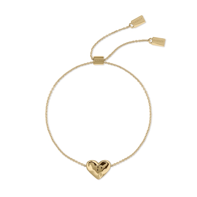 Main Image 1 of Radley 18ct Yellow Gold Plated Hammered Heart Friendship Bracelet
