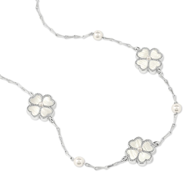 Main Image 2 of Radley Silver Plated Mother Of Pearl Heart Flower Friendship Bracelet