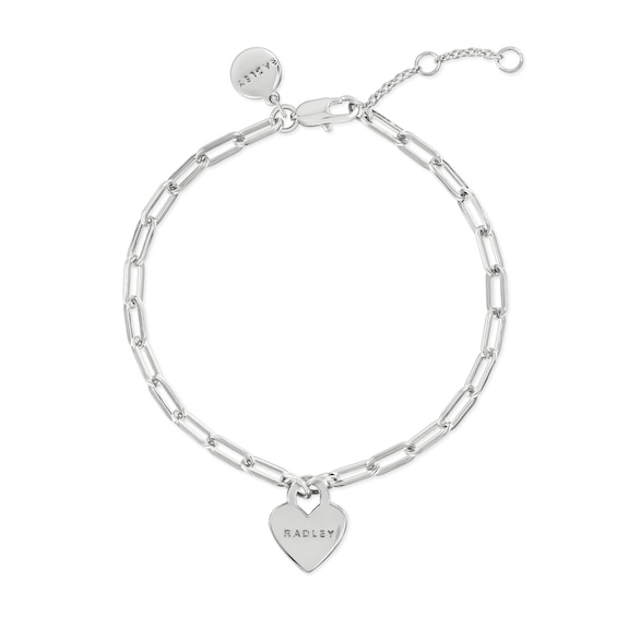 Radley Sterling Silver Plated Heart Charm Bracelet