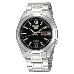 Seiko 5 Sports Men's Black Dial Silver Tone Stainless Steel Bracelet Watch