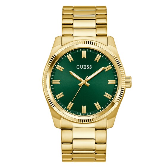 Guess Green Dial & Gold Tone Bracelet Watch